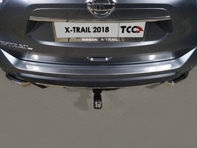 Накладка на задний бампер шлифованный лист ТСС для Nissan X-Trail T32 2018-2021